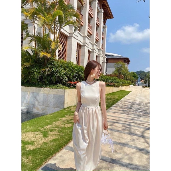 ĐẦM NUDE HỞ LƯNG ĐÍNH CƯỜM