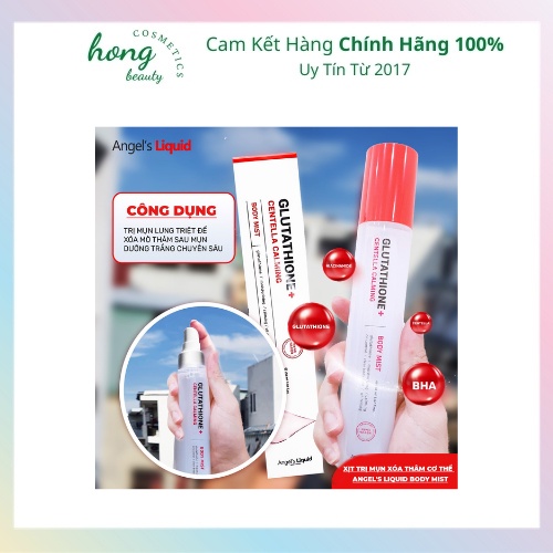 Xịt Giảm Mụn Lưng  Angel's Liquid Glutathione+ Centella Calming Body Mist 150ml