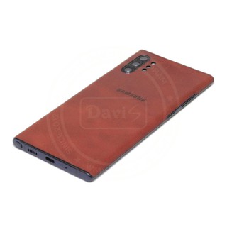 Miếng dán da Galaxy Note 10 plus - Da thật nhập khẩu cao cấp - Davis (Đỏ Mịn)