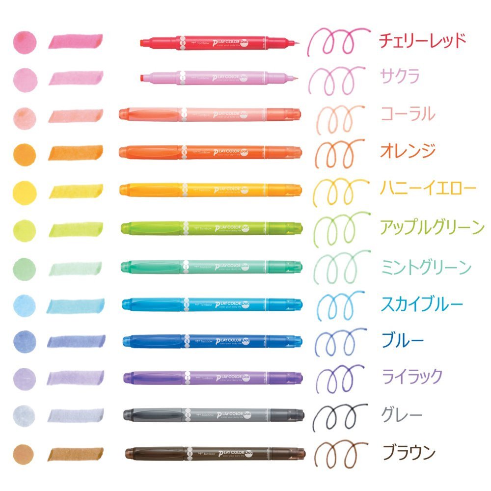 Bộ 3 Bút Và 12 Bút Play Color Dot Tombow Nhật Bản