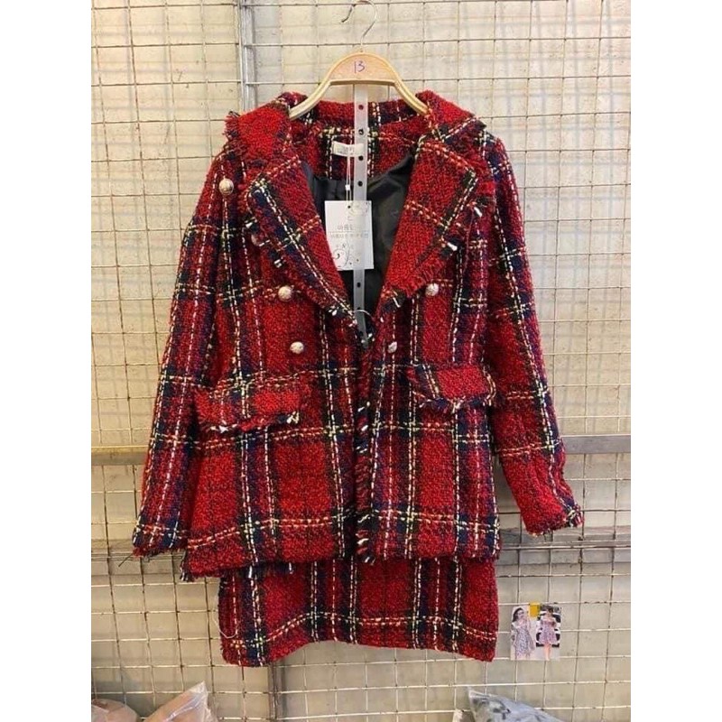 ❤️Freeship ❤️Sét Áo khoác dạ tweed kẻ sọc và váy zara hàng cực đẹp -Có tách lẻ❤️