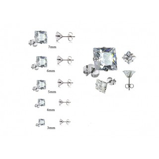 ĐÔI HOA TAI INOX HẠT ĐÁ PHA LÊ VUÔNG CAO CẤP đủ size  (ảnh thật)