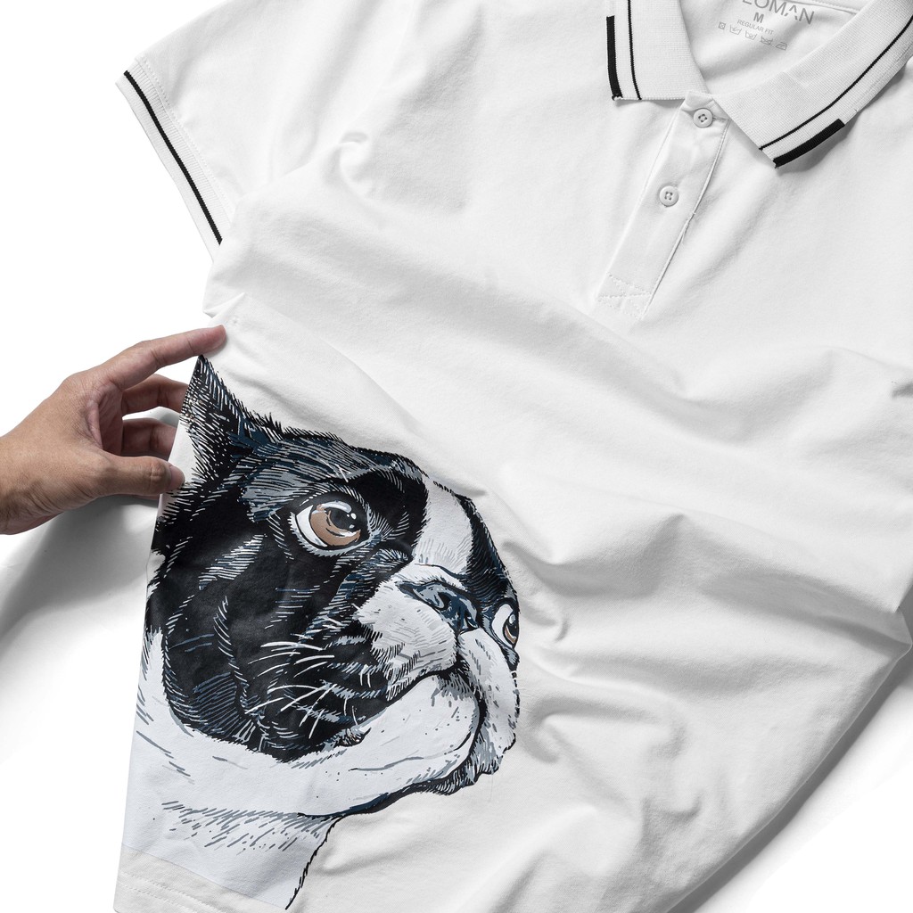 Áo thun Polo nam cổ bẻ Dolux in lụa,vải cá sấu Cotton xịn,chuẩn form,trẻ trung- năng động,Trắng P26 - POLOMAN | BigBuy360 - bigbuy360.vn