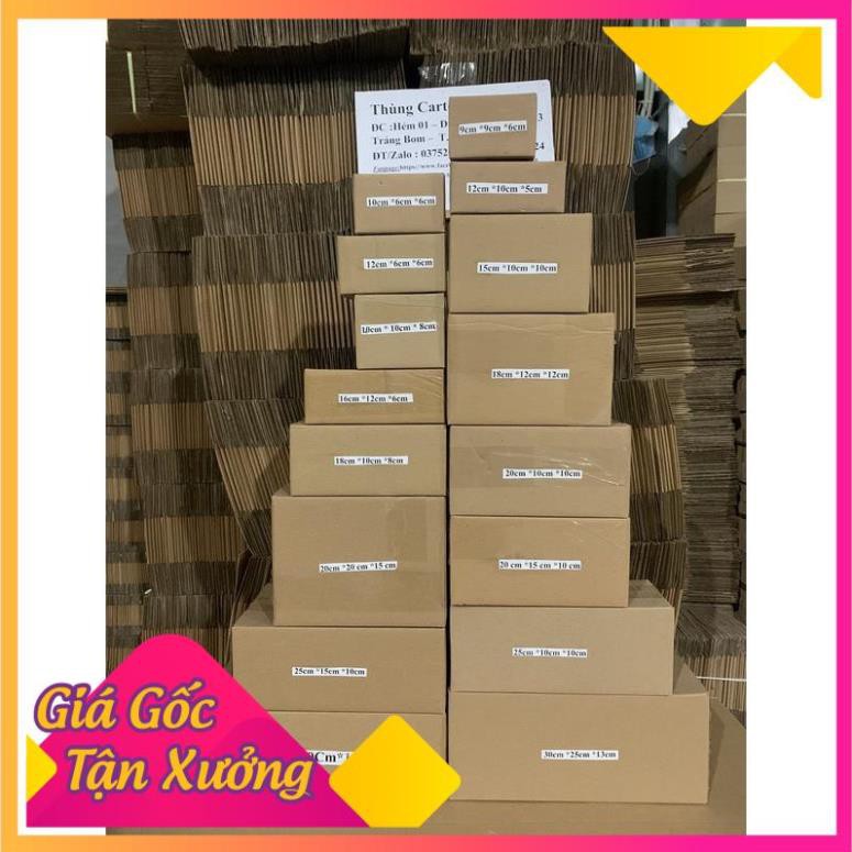 100 Hộp Carton Kích Thước 12Cmx6Cmx6Cm Hộp 3 Lớp Đóng Hàng Shipcod [Siêu Sale] [Giá hủy diệt] [Có sẵn] [Rẻ vô địch]