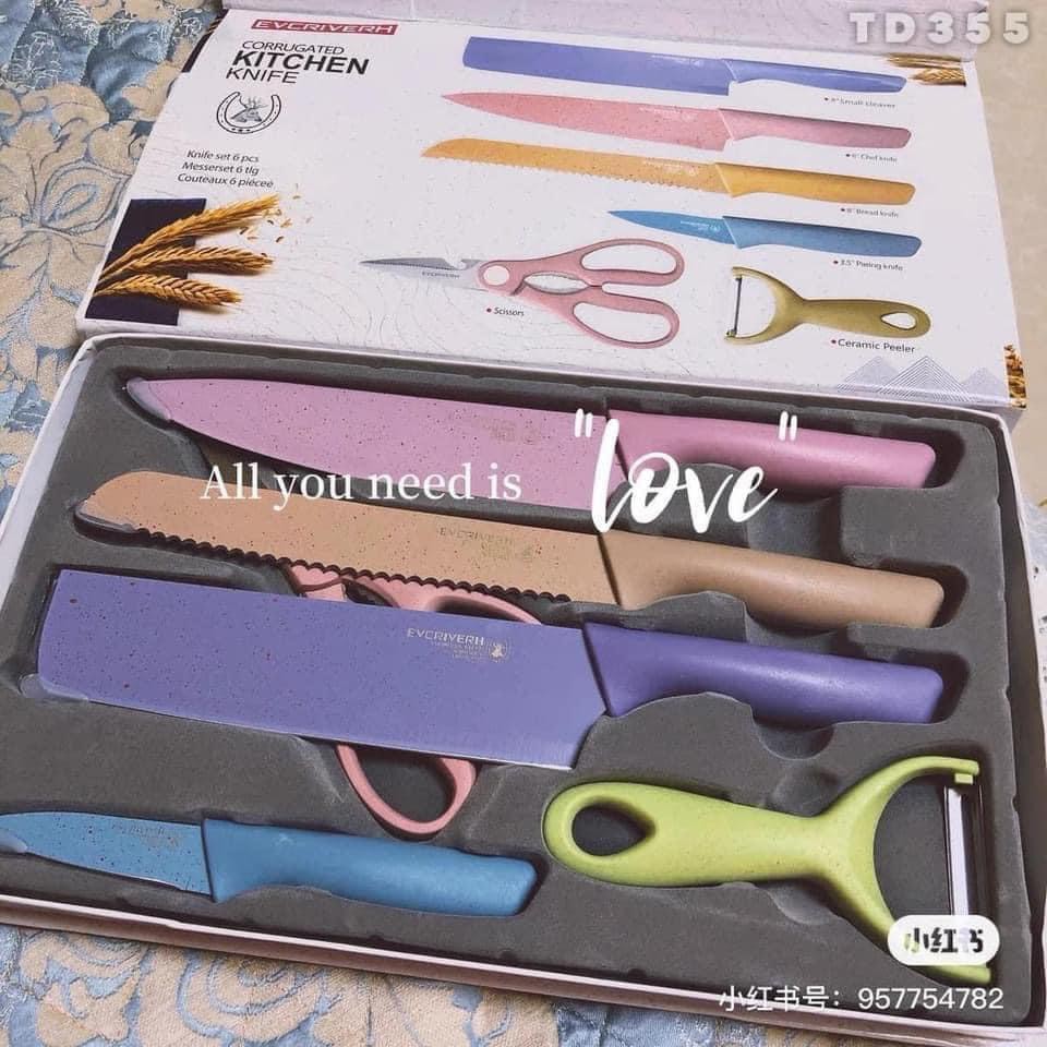 [Hình thật] Set dao kháng khuẩn EVERRICH