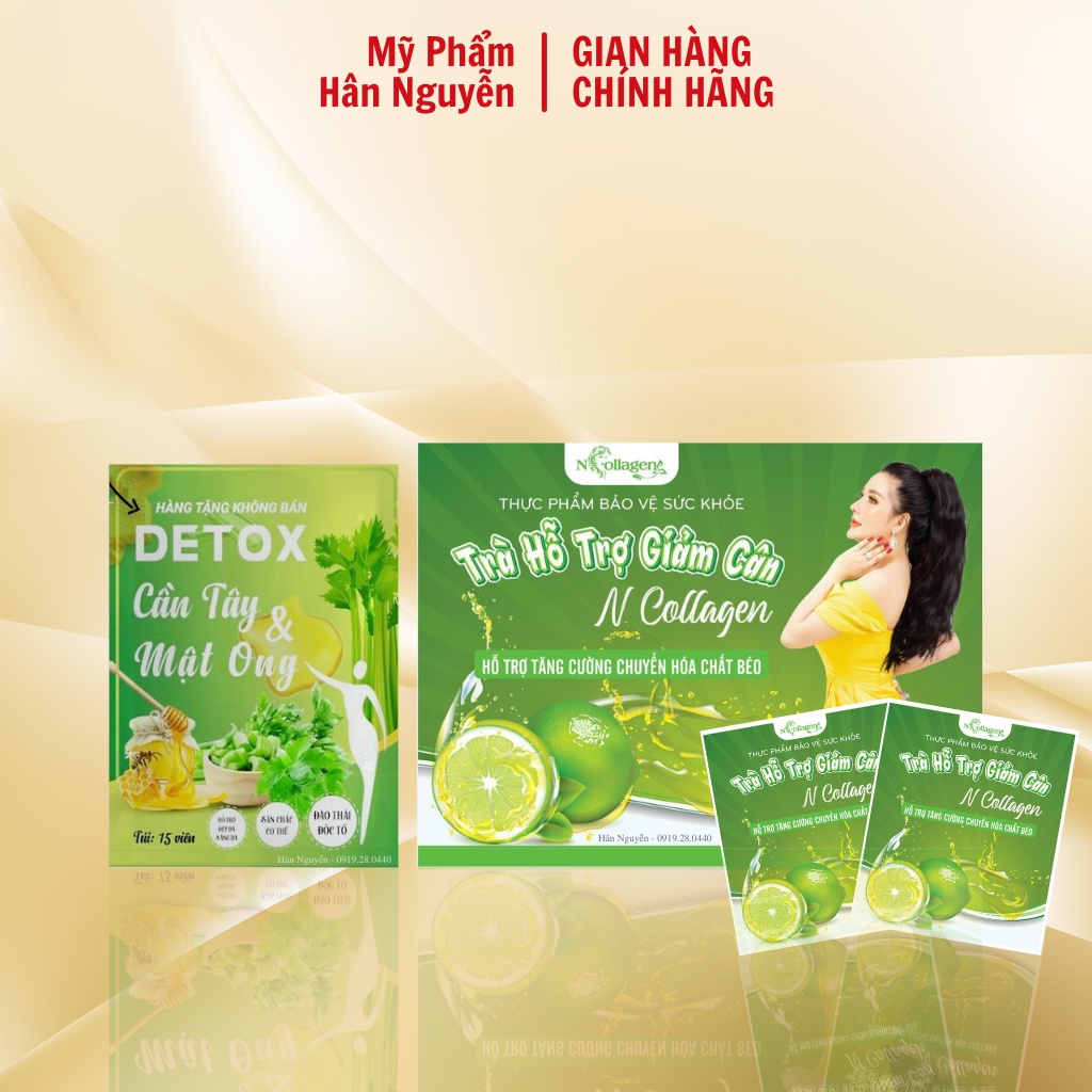 Trà hỗ trợ giảm cân Ncollagen Hân Nguyễn 15 gói - Hỗ trợ tăng cường chuyển hóa chất béo 8938526572805