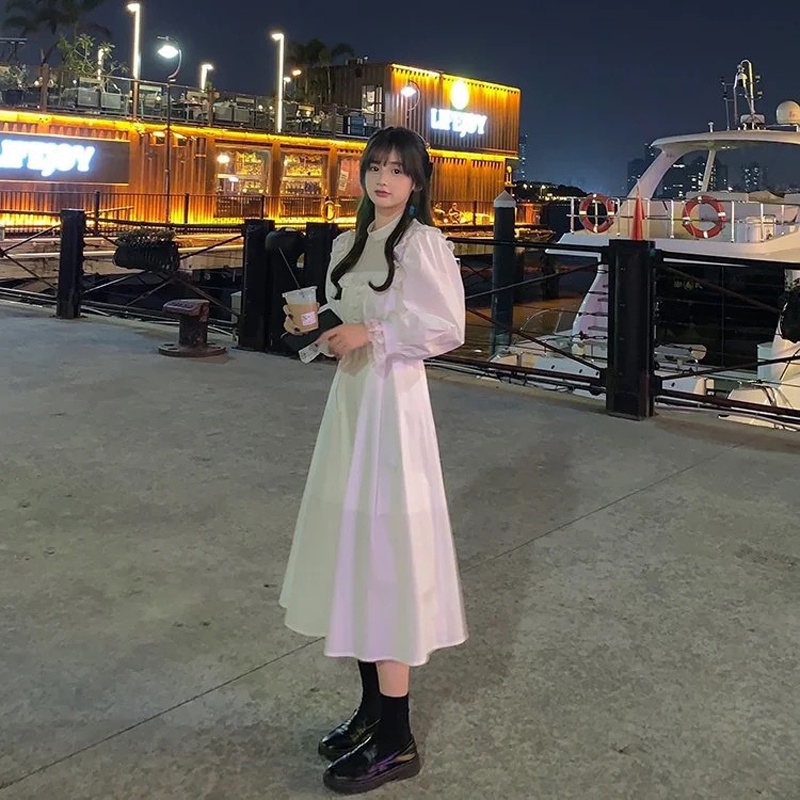 IELGY Đầm Phối Ren Chiết Eo Kiểu Dáng Nhẹ Nhàng Thanh Lịch Cho Nữ