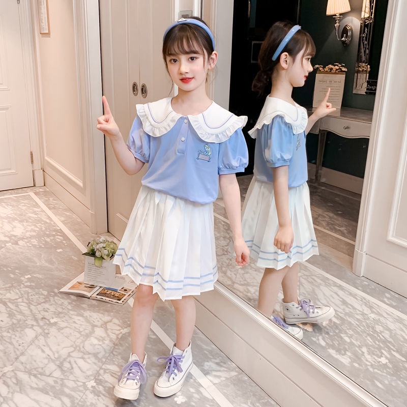 Set 2 Món Áo polo + Chân Váy Thời Trang Mùa Hè Cho Bé Gái Từ 3-4 - 5-6 - 7-8 - 9-10 - 11-12 Tuổi Váy
