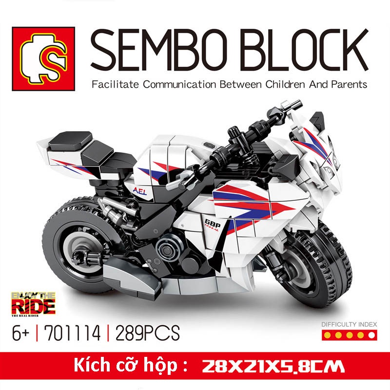 [RẺ VÔ ĐỊCH] Bộ Đồ Chơi lego mô hình lắp ráp xe máy motor Ducati Xếp Hình LEGO Xe Đua sembo block technic