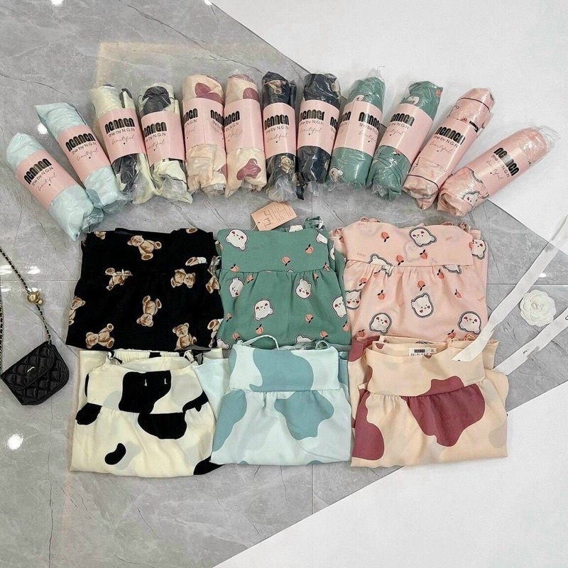 SET NGỦ LỤA 2 DÂY LỤA MANGO NGN HỌA TIẾT ĐÁNG YÊU HOT HIT | BigBuy360 - bigbuy360.vn