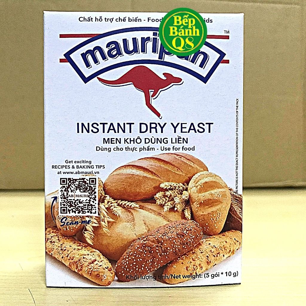 Men khô, men nở bánh mì Instant Dry Yeast Mauripan Hộp 5 Gói 10g