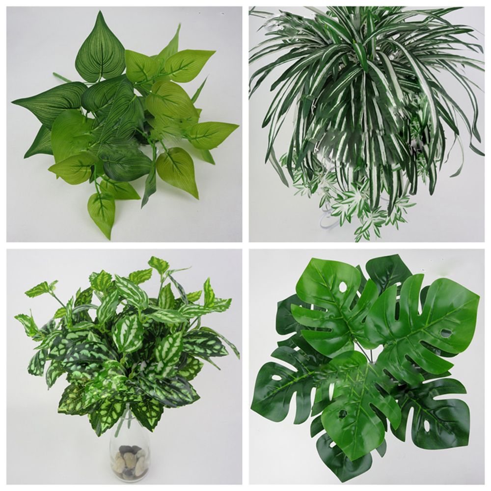 Bó Lá Xanh Nhân Tạo Dùng Để Trang Trí