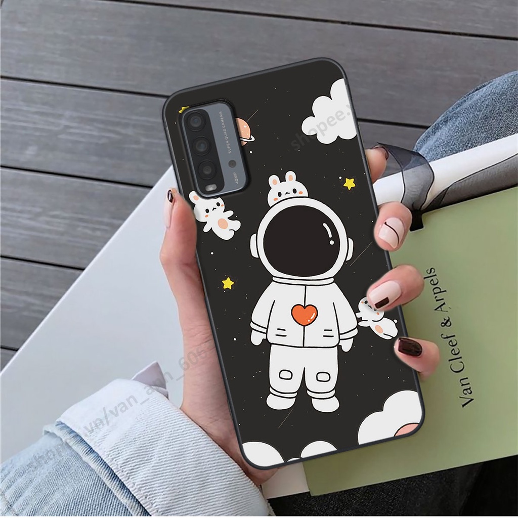 Ốp Xiaomi Redmi 9T hình bầu trời, phi hành gia đẹp, ốp lưng điện thoại xiaomi viền dẻo cao cấp