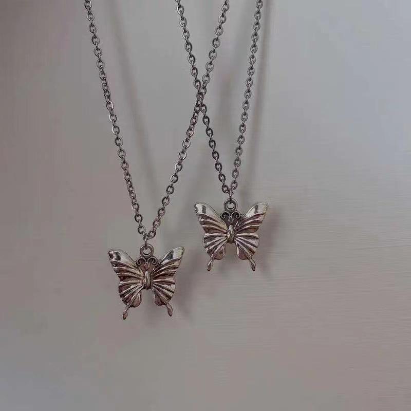 Dây Chuyền Mặt Hình Bướm Phong Cách Retro Hàn Quốc Cá Tính