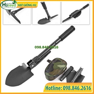 Xẻng gấp quân dụng đa năng 5 trong 1, bộ dụng cụ cuốc xẻng đa năng 5 in 1, gấp gon, tiện lợi