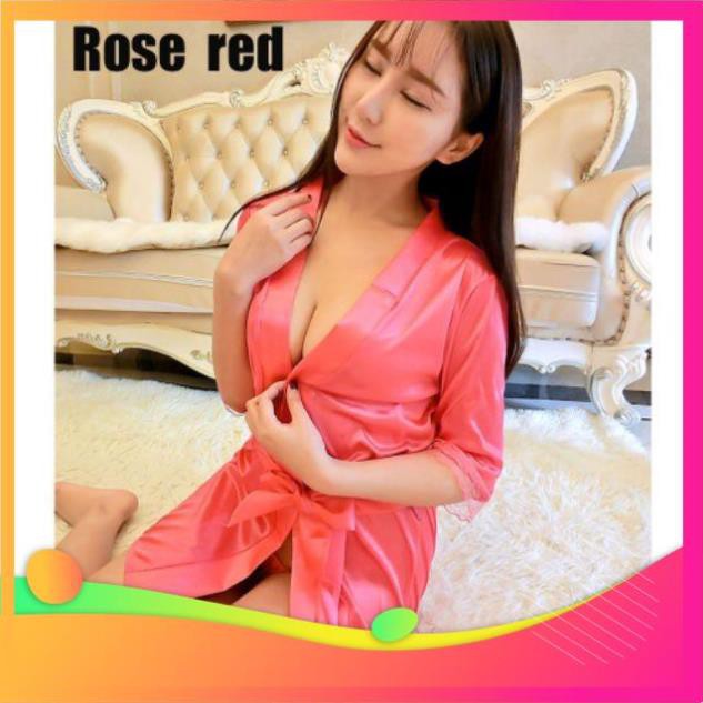 [ COSPLAY SEXY KATA - HÀNG CAO CẤP ] Áo choàng ngủ lụa satin phong cách kimono sexy | BigBuy360 - bigbuy360.vn