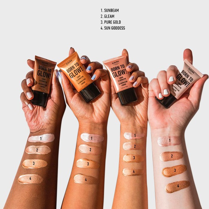 Kem lót nhũ bắt sáng NYX Pro Makeup Born To Glow Liquid Illuminator Sun Goddess 18ml