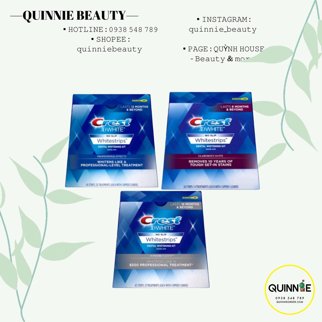 Miếng dán răng Crest 3D 1 HỘP 4 PACK ( CÓ SẴN)
