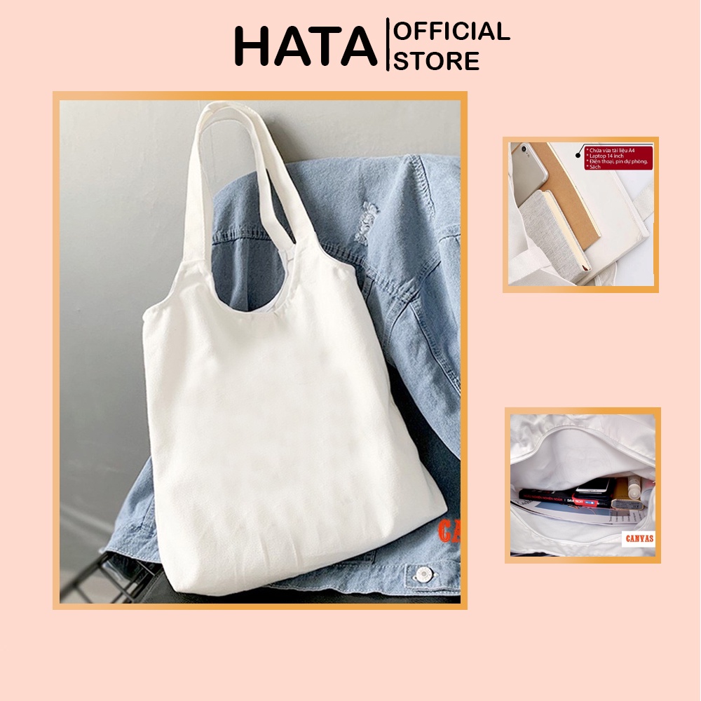 Túi Vải Tote Canvas Trơn 458 Thời Trang Dạo Phố Cực Đẹp