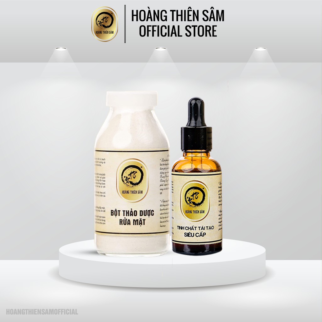 Combo Hoàng Thiên Sâm (Bột Rửa Mặt 100g &amp; Tinh Chất Tái Tạo Hoàng Thiên Sâm 30ml)