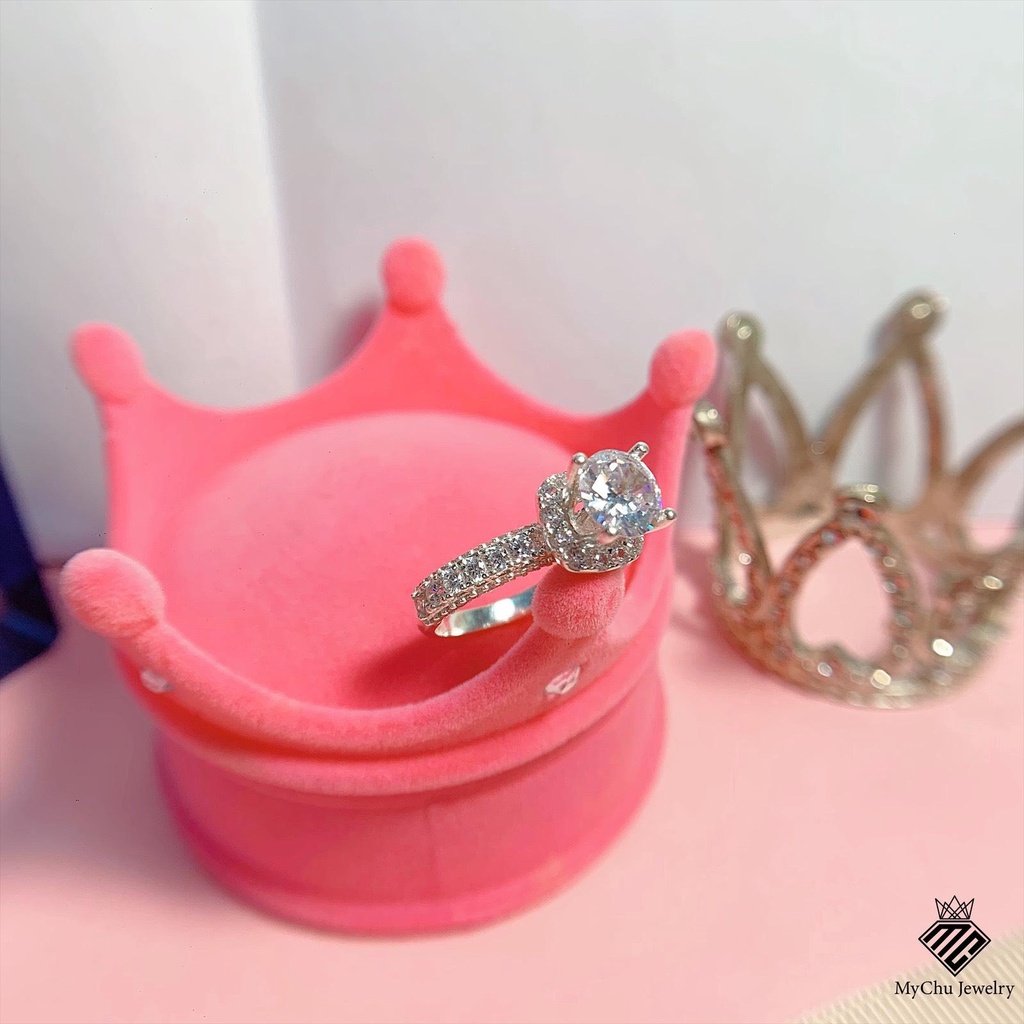 Nhẫn đá cao 4 chấu sang chảnh, chất liệu bạc cao cấp - MyyChu Jewelry
