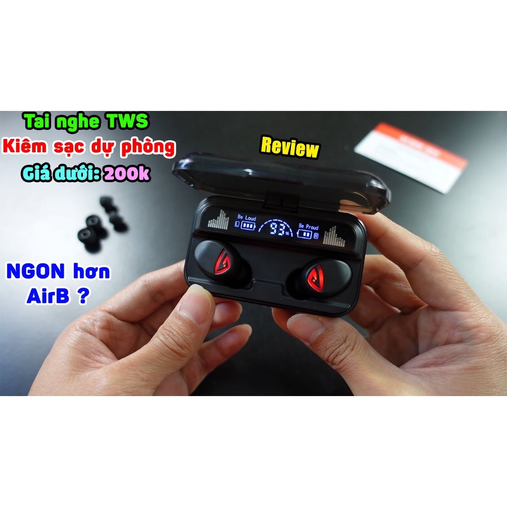 Tai nghe bluetooth S10 Pro cao cấp, cảm ứng vân tay, Chống nước IPX7 , nghe nhạc 10h, kiêm sạc dự phòng MÃ S10