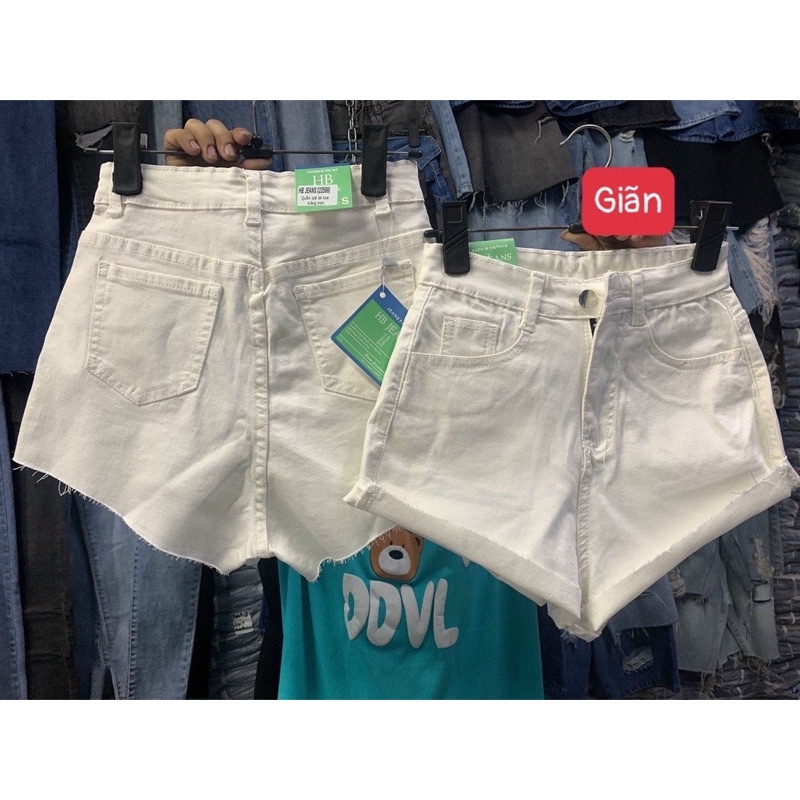 Quần short nữ jean co giãn thiết kế lai tua tôn dáng KC218
