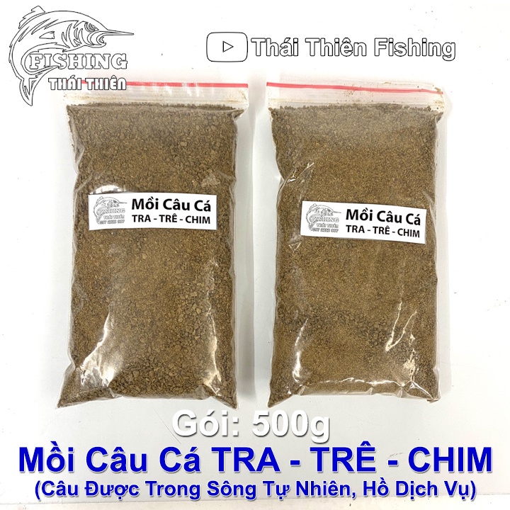 Combo 2 Gói Mồi Câu Cá Tra Trê Chim Mỗi Gói 500g Dùng Câu Sông Tự Nhiên, Hồ Dịch Vụ