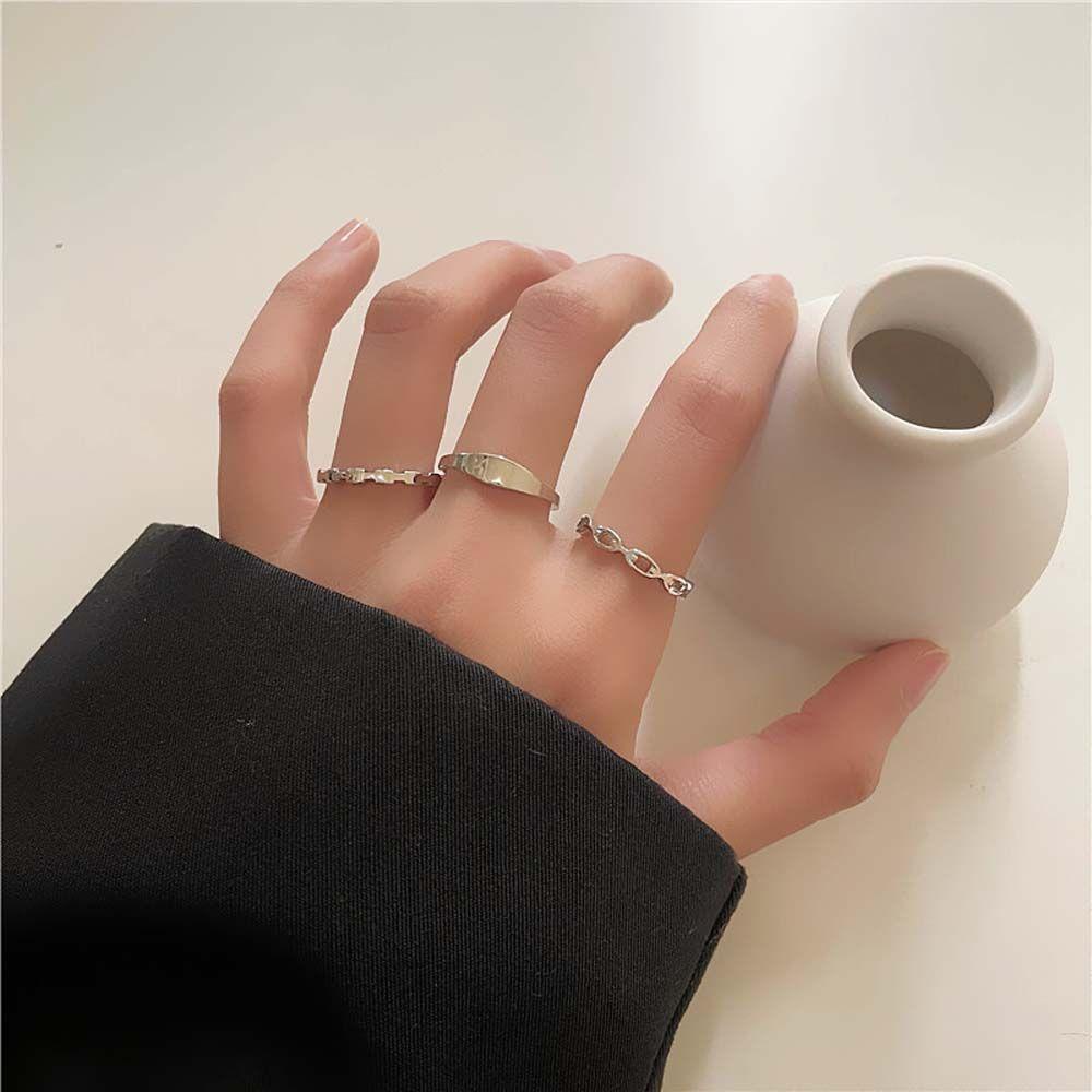 Set 5 Nhẫn Hở Mỏng Kiểu Vintage Đơn Giản Cho Nữ