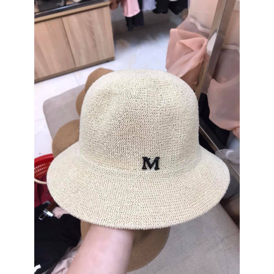 Mũ Nón Cói Vành Tròn Vintage Dành Cho Nữ Chữ M Kiểu Dáng Hàn Quốc Thích Hợp Đi Biển Du Lịch