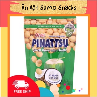 Snack Nhân Đậu Phộng vị Nước Cốt Dừa Pinattsu Oishi gói 95g-Ăn Vặt Sumo Snack