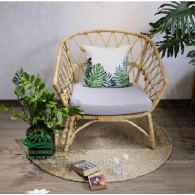 Ghế bành hoa sen mây tự nhiên cao cấp thư giãn đọc sách phòng ngủ, decor ban công, trang trí phòng khách / HealHomes