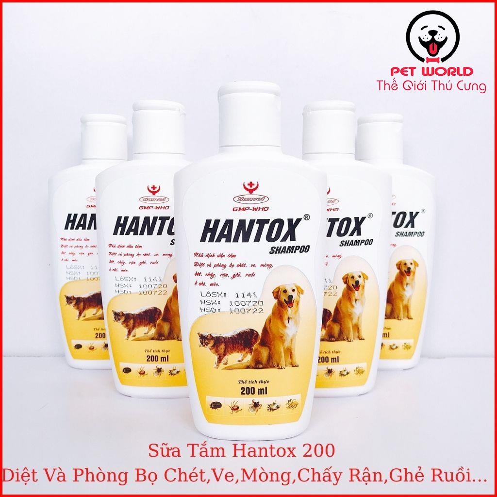 Sữa Tắm Trị Ve Rận Bọ Chét Chó Mèo Hantox Shampoo Vàng 200ml