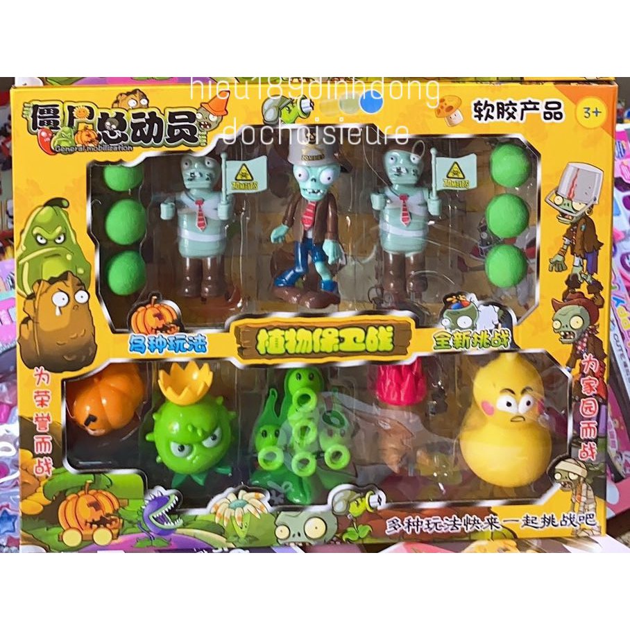 [NHỰA AN TOÀN] Đồ Chơi Game Hot Plants vs Zombie đậu 5 đầu (ảnh thật) 