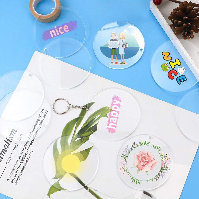 Set 24 Đĩa Tròn Bằng Nhựa Acrylic Trong Suốt 4Inch