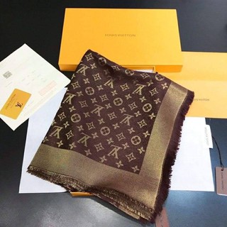 Khăn LV nâu nhũ vàng (không kèm hộp)