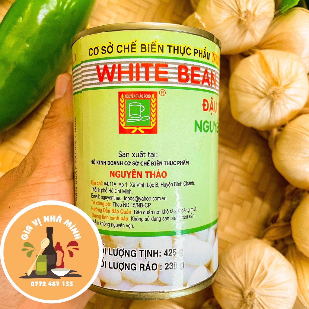 ĐẬU TRẮNG ĐÓNG LON NGUYÊN CHẤT NGUYÊN THẢO 425GR