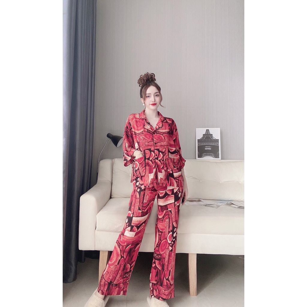 Đồ bộ Pijama nữ tay cánh dơi lụa 100D freesize 72kg | BigBuy360 - bigbuy360.vn