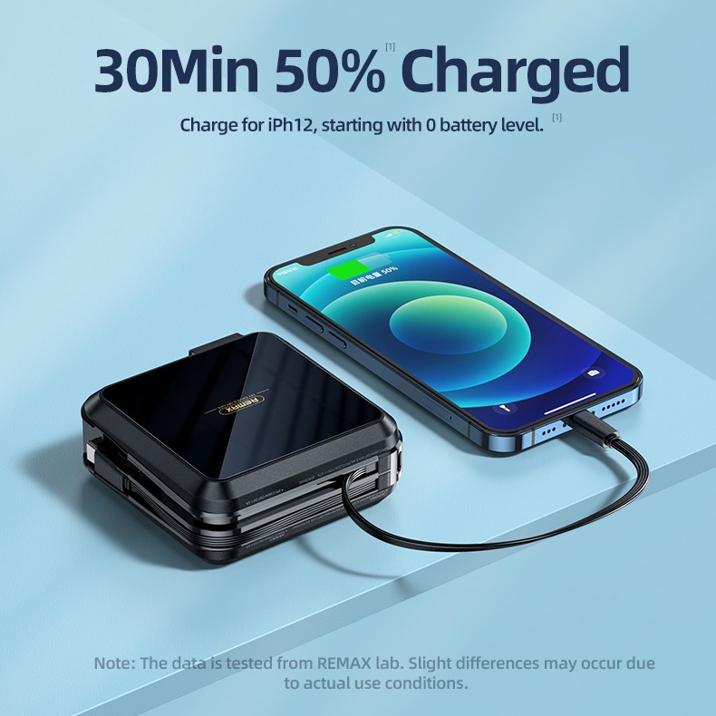 Cốc sạc nhanh kiêm pin dự phòng Remax RPP-276 Infinity All In One 15000mAh tích hợp cáp sạc Type C, Lightning và giá đỡ