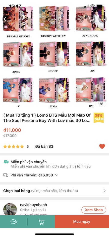 (Mua 10 Tặng 1) Lomo BTS Mẫu Mới Map Of The Soud Persona Boy Whit Luv mẫu 30 ảnh