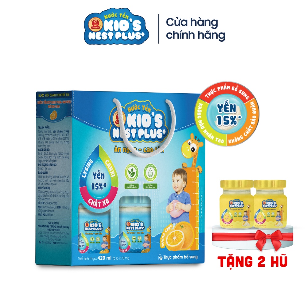 Tặng 2 hũ hộp nước yến sào trẻ em kid s nest plus+ _ ăn ngon cao lớn 6 lọ - ảnh sản phẩm 1