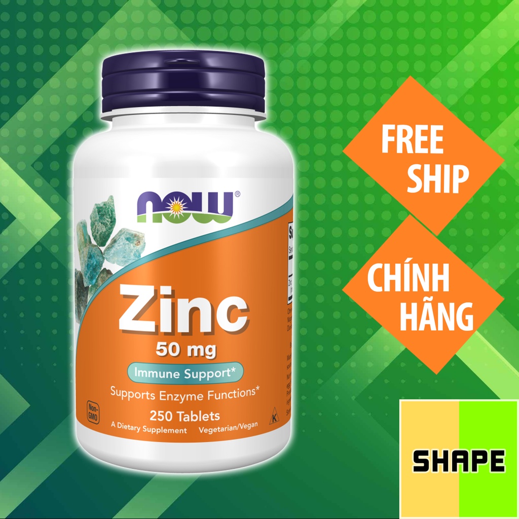 NOW ZINC  | Vitamin Kẽm và Khoáng Chất Cho Cơ Thể   - Chính Hãng The Shape