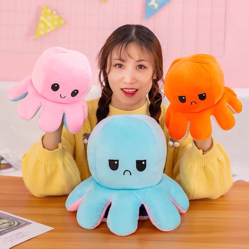 Bạch tuộc cảm xúc FREESHIP thú bông hai mặt mini cute, mềm mịn hottrend có thể đảo ngược PK125