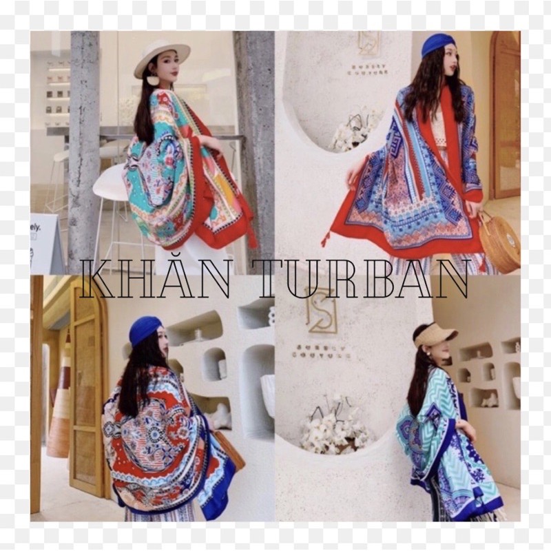 Khăn choàng vintage khăn choàng boho in họ tiết thổ cẩm