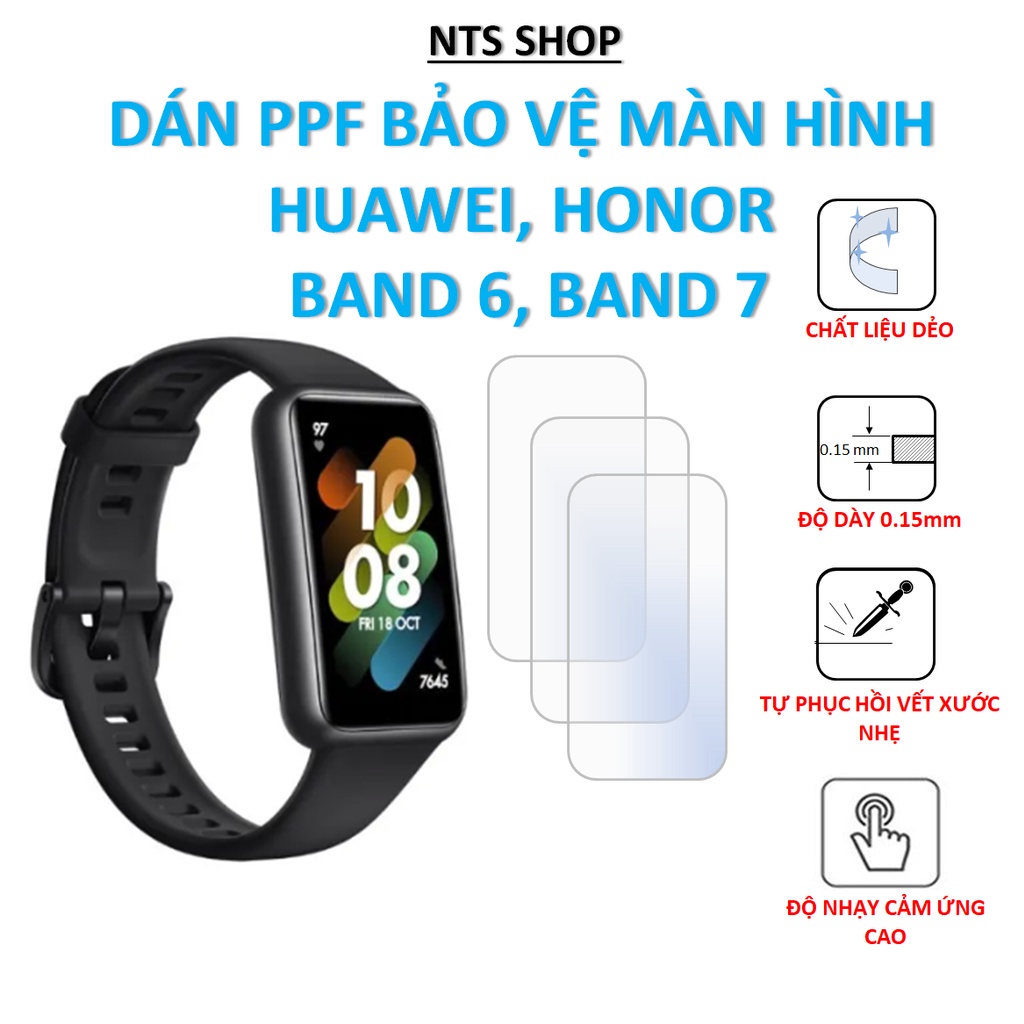 Bộ 2 tấm dán ppf chống xước màn hình smartwatch Huawei band 6/ Band 7 Honor band 6