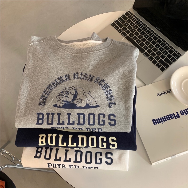 Áo Nỉ Sweater Nam Nữ BULLDOGS, Form rộng, chất nỉ da cá dày dặn- Hàng QC | BigBuy360 - bigbuy360.vn