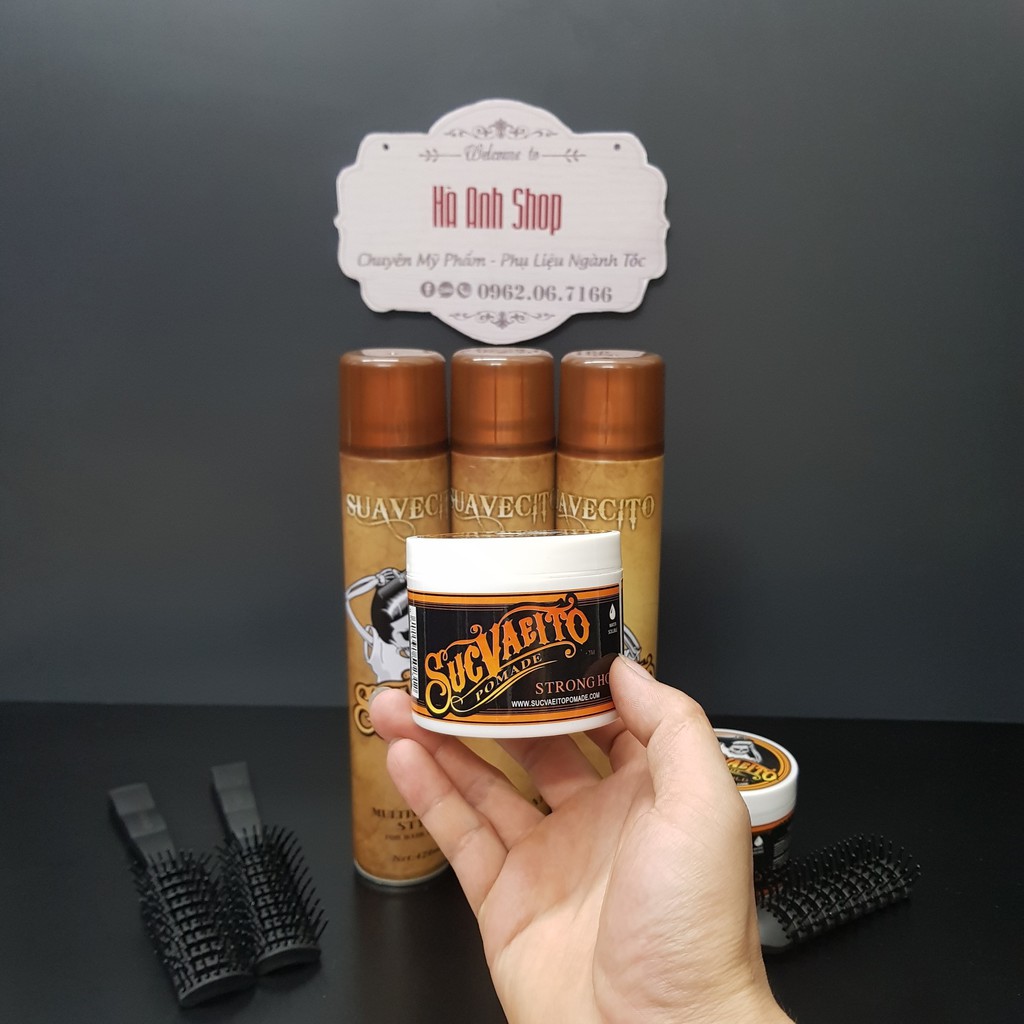 COMBO GÔM XỊT TÓC SUAVECITO VÀ SÁP VUỐT TÓC SUAVECITO POMADE TẶNG LƯỢC TẠO KIỂU