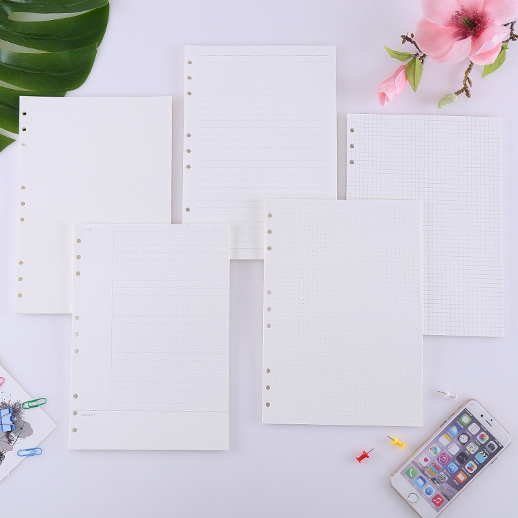 Giấy refill B5 9 lỗ A4 4 lỗ ruột sổ còng phụ kiện sổ planner bullet journal DECORME