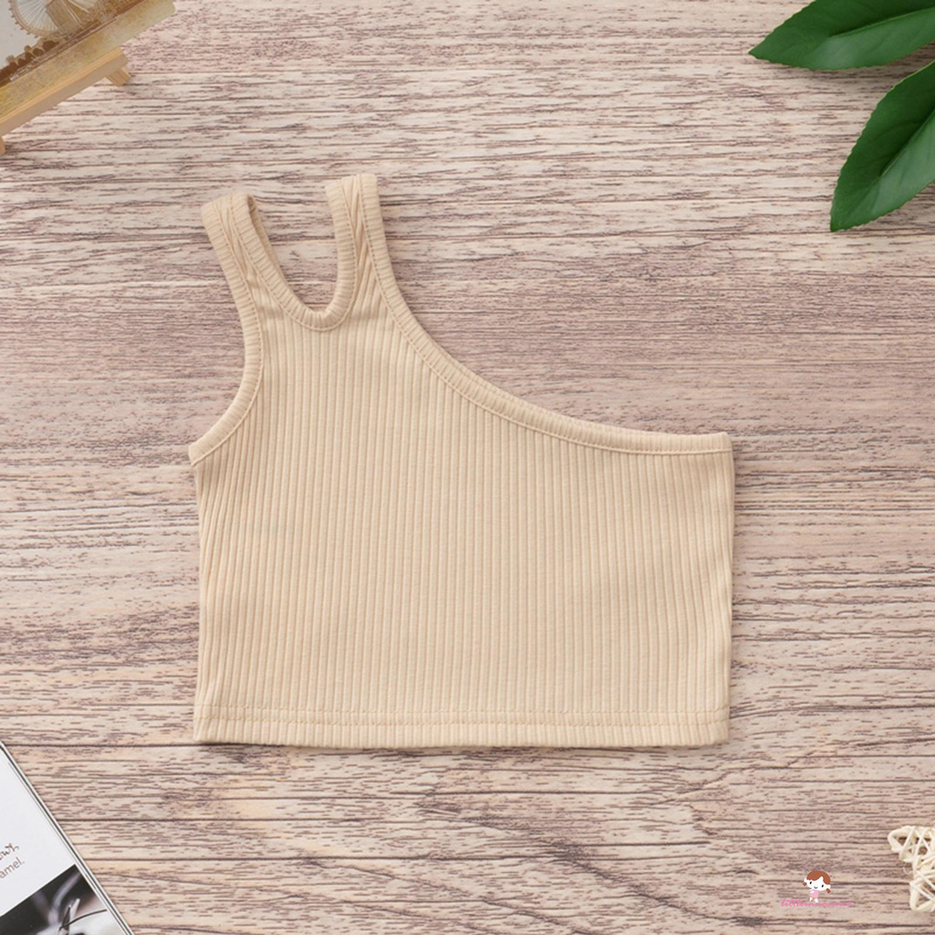 Áo Croptop Không Tay Màu Sắc Đơn Giản Dành Cho Bé Gái 2-7 Tuổi Thời Trang