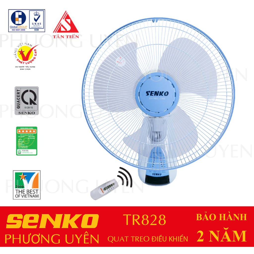 Quạt treo tường điều khiển từ xa senko TR1628